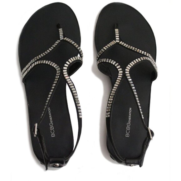 NEW BCBGeneration Women Caylen Rhinestone Gladiator Strappy Thong Dress Sandal - Picture 5 of 5
